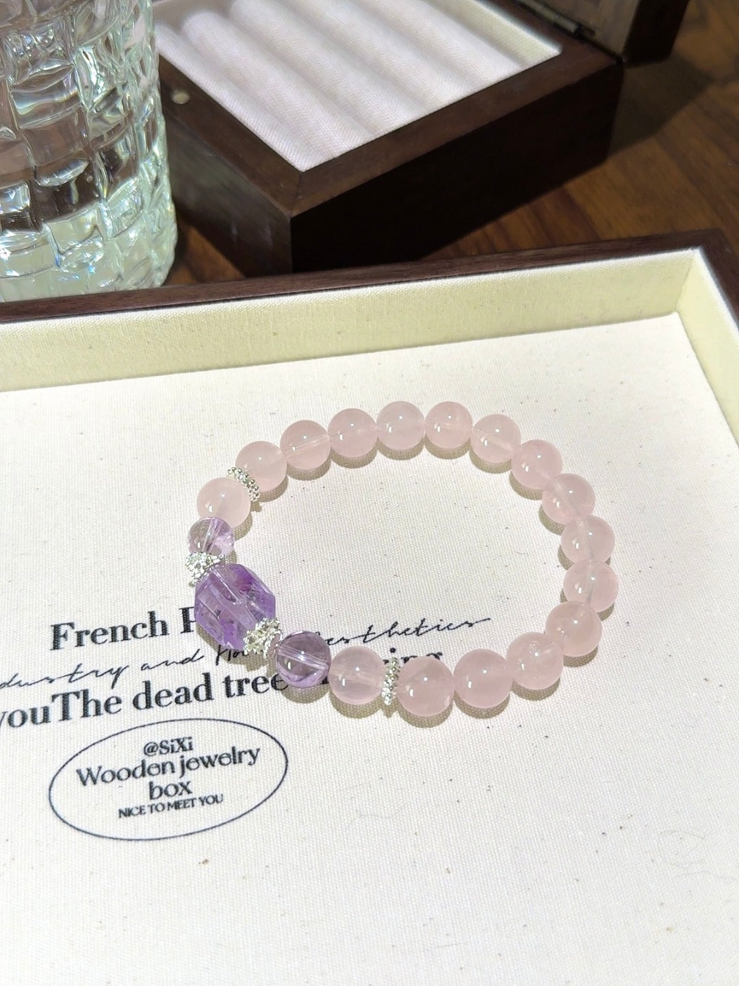 ▫️▪️ Pink crystal amethyst conformal bracelet